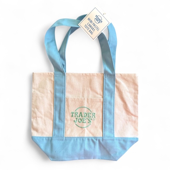 Trader Joe’s Mini Pastel Canvas Tote Bag – Blue - Picture 1 of 3